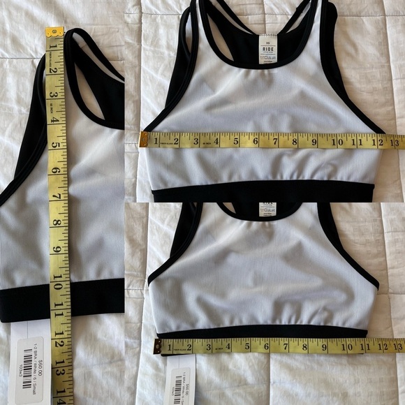 NWT Ride Cycle Club 1-2 Racerback Sports Bra 6 / Small / White Black - Picture 13 of 13